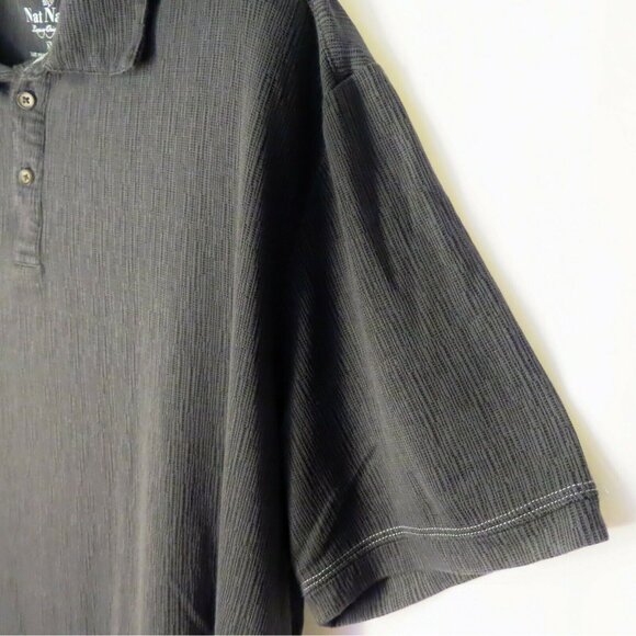 Men's Nate Nast Luxury Originals Polo Shirt Size XL Gray Black Geometric Pattern - Picture 9 of 9